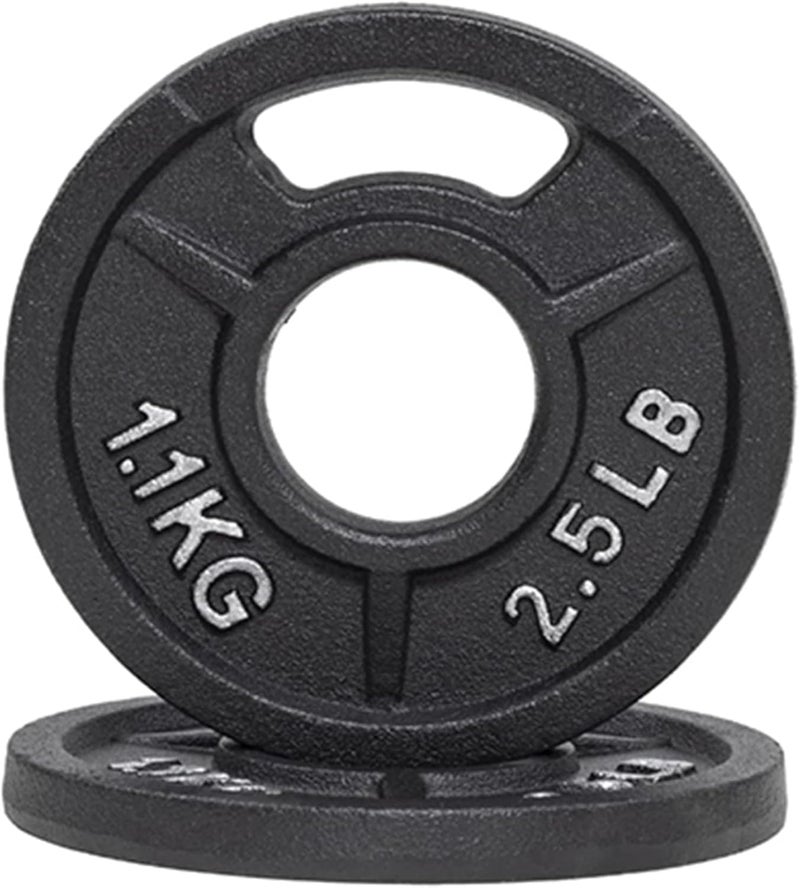 Fitvids لوحة وزن من الحديد الزهر بقطر 2 إنش أولمبي و1 إنش قياسي لتدريب القوة ورفع الأثقال، متاحة بأوزان متعددة - Image 1